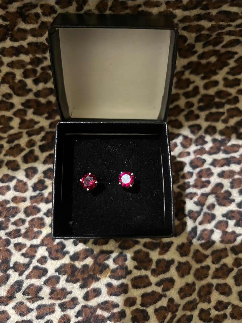 Ruby Red Stud Earrings